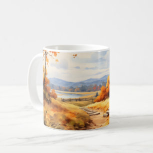 Caneca De Café Folhas de Bombeiros Rodoviários de Aquarela