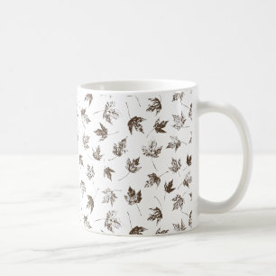 Caneca De Café Folhas de bordo outonais transparentes - padrão co