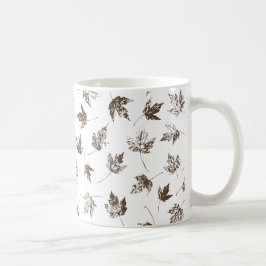 Caneca De Café Folhas de bordo outonais transparentes - padrão co
