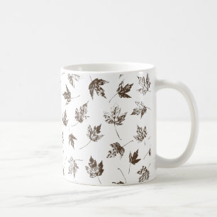 Caneca De Café Folhas de bordo outonais transparentes - padrão co