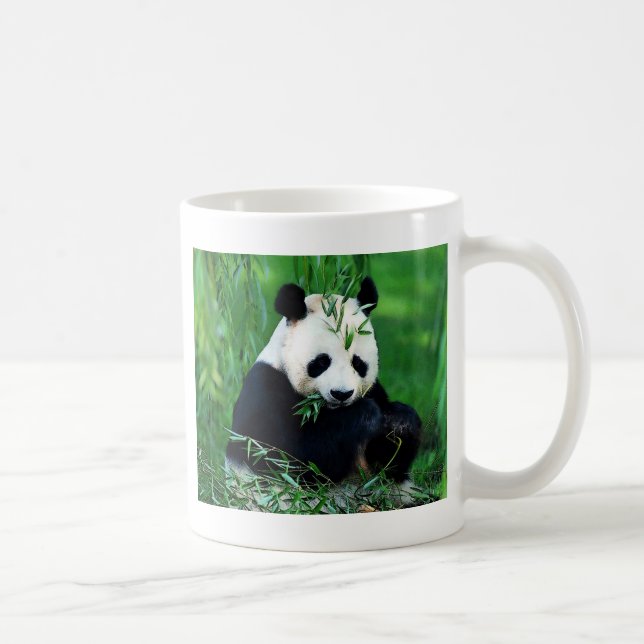 Caneca De Café Folhas de Comida de Panda (Direita)