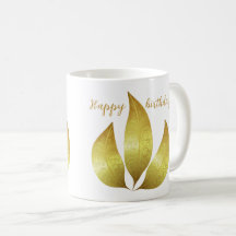 Folhas de enfeites de ouro de aniversário Feliz