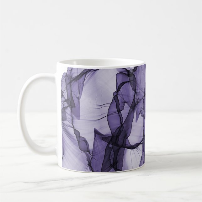 Caneca De Café Folhas de filme lavanda elegante design (Esquerda)