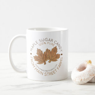 Caneca De Café Folhas De Folha De Folha De Doces E De Xarope Orgâ