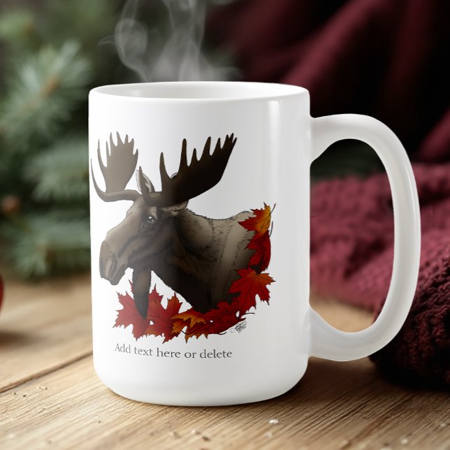 Caneca De Café Folhas de Maçã Vermelha (Criador carregado)