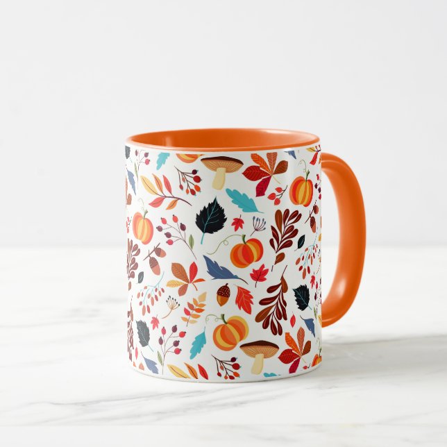 Caneca de Café Folhas de Outono (Frente Esquerda)