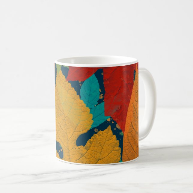Caneca De Café Folhas de outono (Frente Esquerda)