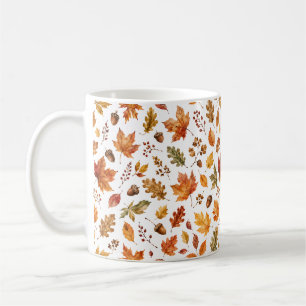 Caneca De Café Folhas de Outono Bolota Jardim Botânico de Outono