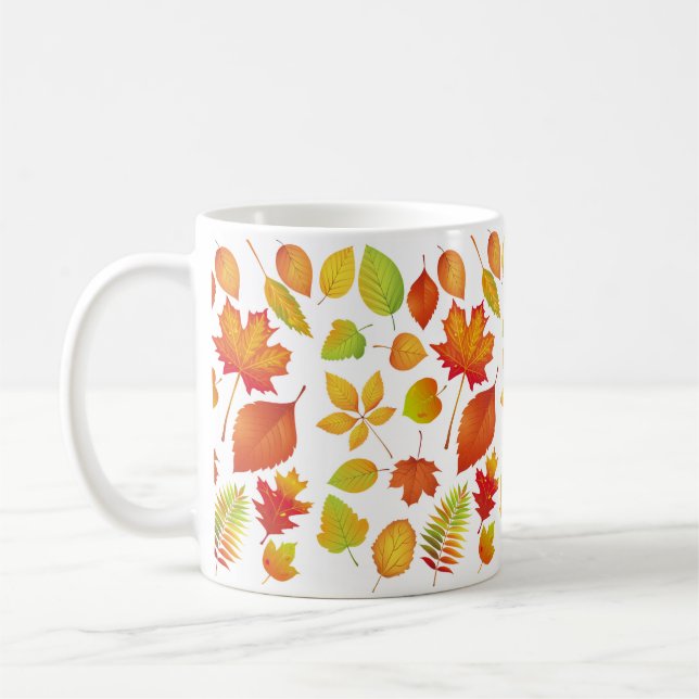Caneca De Café Folhas de outono Brilhantes (Esquerda)
