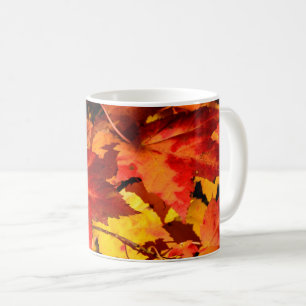 Caneca De Café Folhas de outono Coloridas, folhas de mapeador de