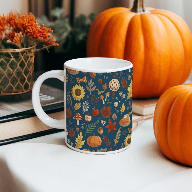 Caneca De Café Folhas de Outono com um Toque de Ação de Graças (Criador carregado)