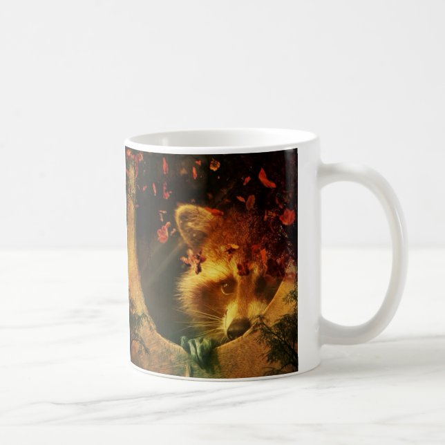 Caneca De Café Folhas de outono de laranja em queda russa folhas  (Direita)