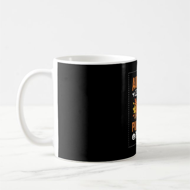 Caneca De Café Folhas de Outono Desenho de Abóbora de Halloween (Esquerda)