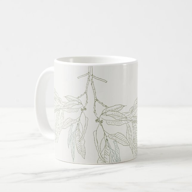 Caneca De Café Folhas de outono em Branco (Frente Esquerda)