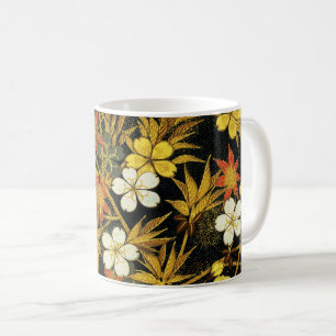 Caneca De Café Folhas de Outono Japonesas Antigas Botânicas