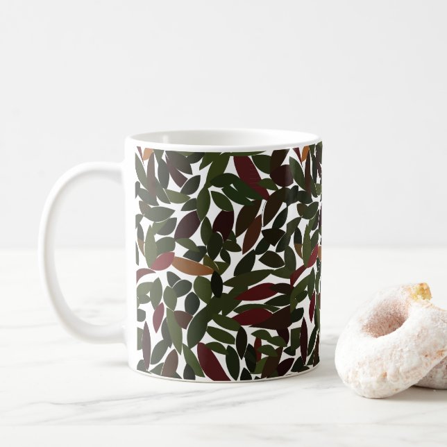 Caneca De Café Folhas de Outono Natureza (Com Donut)