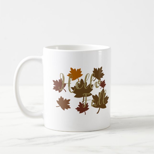 Caneca De Café Folhas de outubro caem aquarela Outono (Esquerda)