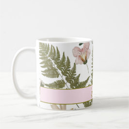 Caneca De Café Folhas de primavera e flores elegantes e modernas