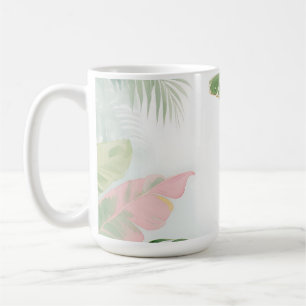 Caneca De Café Folhas de selva tropical aquarela