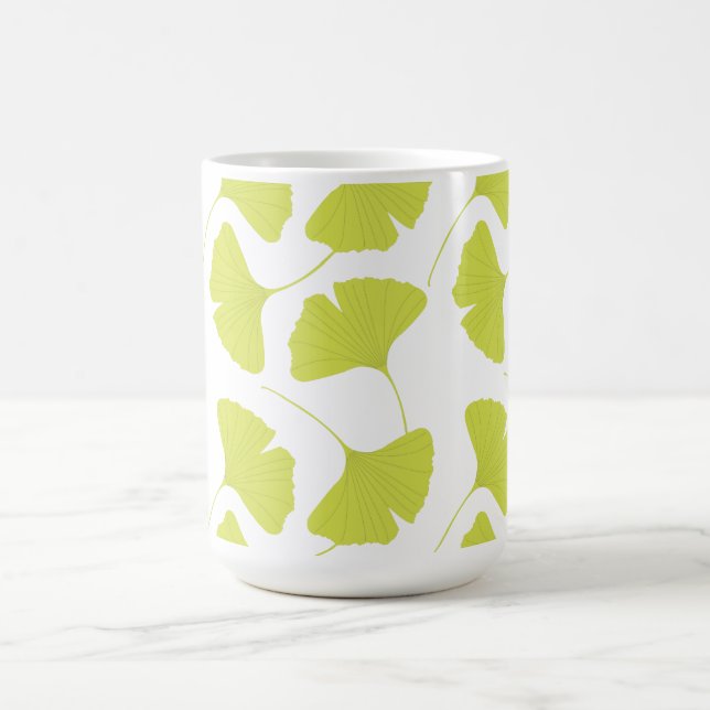 Caneca De Café Folhas do verde de Ginko Biloba da (Centro)
