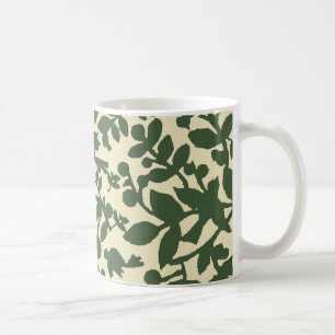 Caneca De Café Folhas e aves