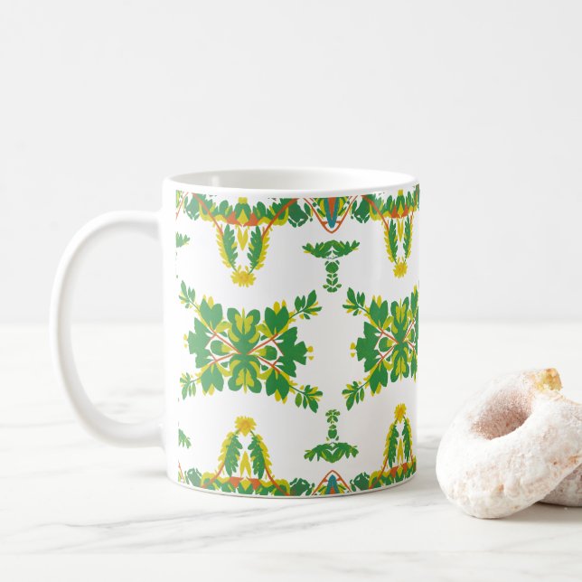 Caneca De Café Folhas e Nuvens (Com Donut)
