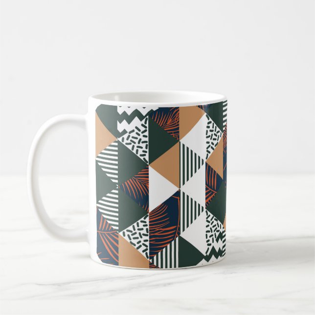 Caneca De Café Folhas geométricas de palma, padrão de tendências (Esquerda)