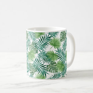 Caneca De Café Folhas Tropicais