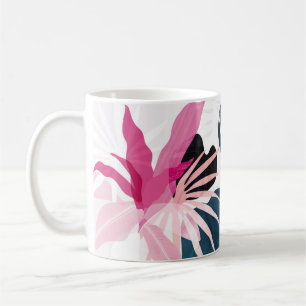 Caneca De Café Folhas tropicais de abstrato art, fundo. Wallpaper