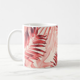 Caneca De Café Folhas Tropicais de Palma, Padrão Na moda Havaiano