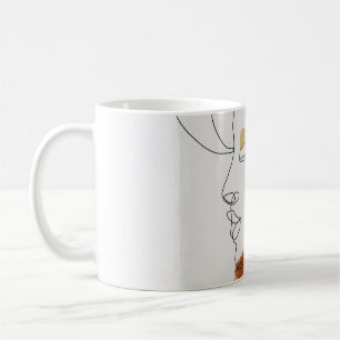 Caneca De Café Folhas Tropicais, Design de padrão sem costura.