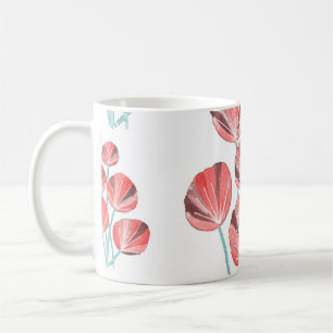 Caneca De Café Folhas Tropicais: Padrão Criativo Desenhado À Mão