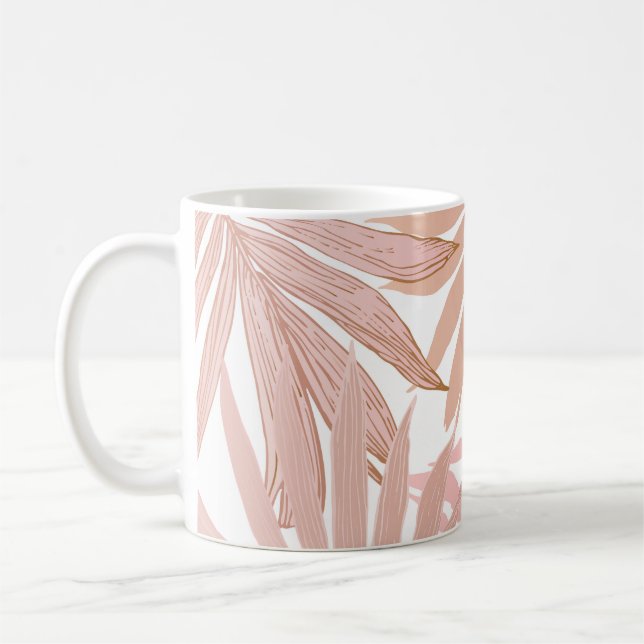 Caneca De Café Folhas tropicais: padrão de gradiente brilhante. (Esquerda)