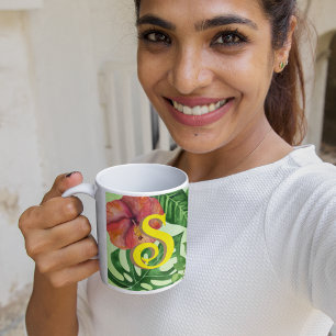 Caneca De Café Folhas tropicais personalizadas sapo da selva de b