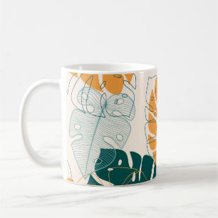 Caneca De Café Folhas Tropicais: Selva Selva Vintage