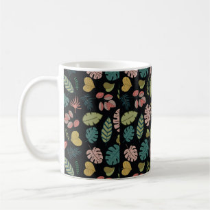 Caneca De Café Folhas trópicas com padrão uniforme