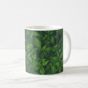 Caneca De Café Folhas Verde-Profundas