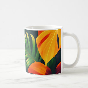 CANECA DE CAFÉ FOLHAS VERDES JARDIM NATUREZA