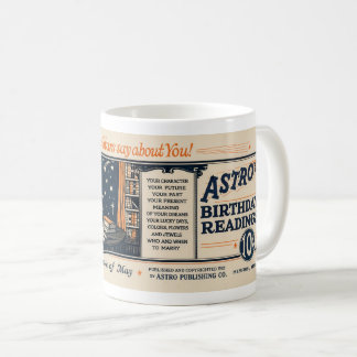 CANECA DE CAFÉ FOLHETO DE ASTROLOGIA DE 1924 MAIO TAURO