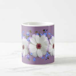 Caneca De Café Foliage Daisy Esquece-me de não estar em Lavanda