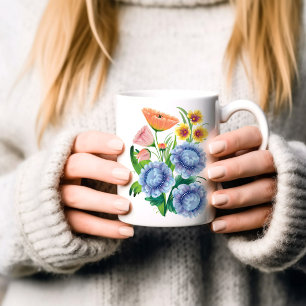 Caneca De Café Folk Art Floral