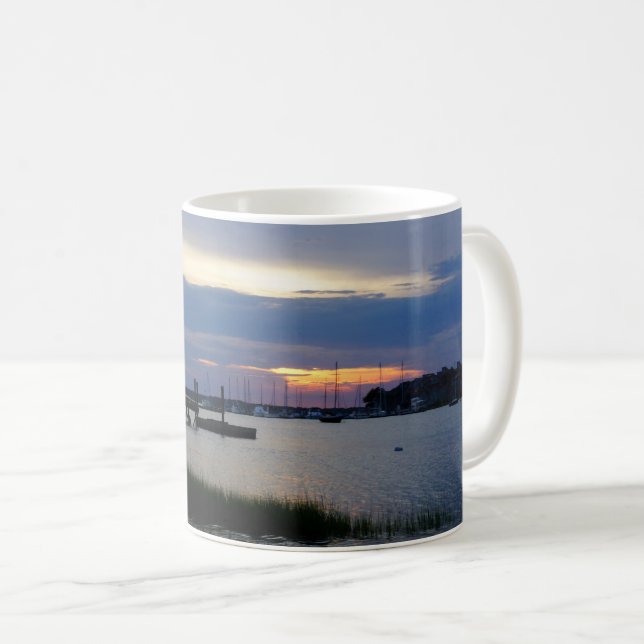 Caneca De Café Folly Harbour Sunset Coffee Mug (Frente Esquerda)