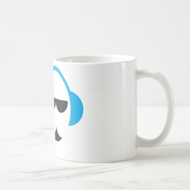 Caneca De Café Fones de ouvido azuis (Direita)