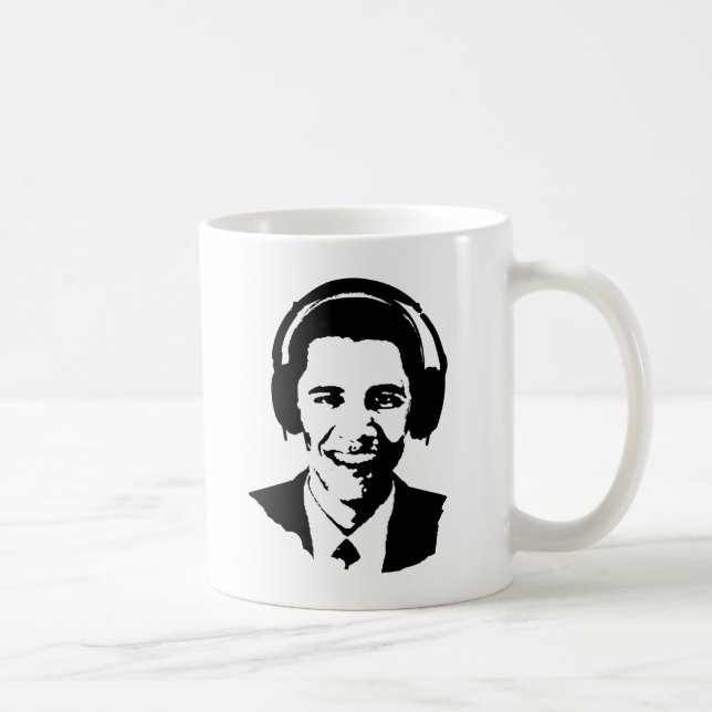 Caneca De Café Fones de ouvido Barack Obama (Direita)