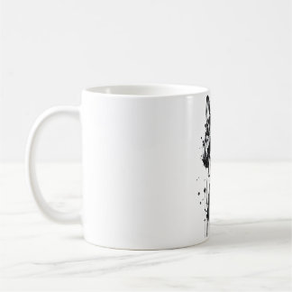 Caneca De Café fones de ouvido de cães legal Coroa preta e tinta