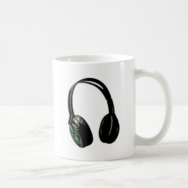 Caneca De Café Fones de ouvido Pop de arte (Direita)