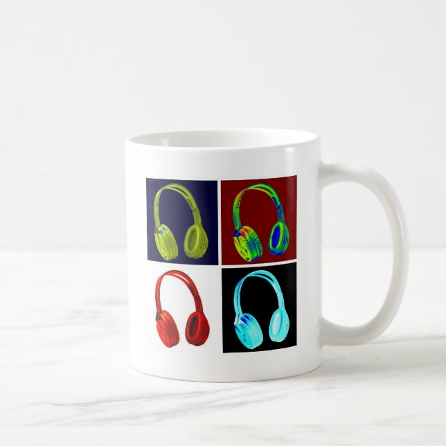 Caneca De Café Fones de ouvido Pop de arte (Direita)
