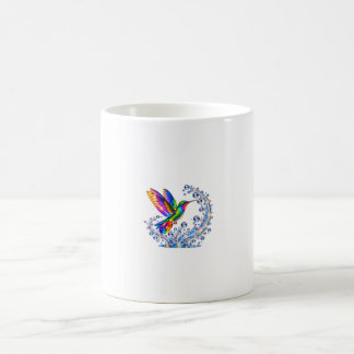 Caneca De Café Fonte de Joias de Beija-flor de Cores Brilhantes