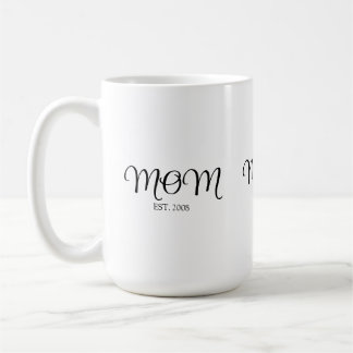 Caneca De Café Fonte de Letra Manuscrita Preta Estabelecida Mamãe