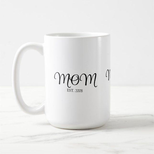 Caneca De Café Fonte de Letra Manuscrita Preta Estabelecida Mamãe (Esquerda)
